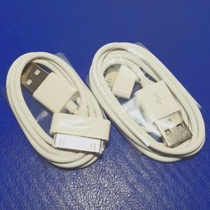 Apple 30 pin to USB Charging Cable (2) For Ipod & IPhone